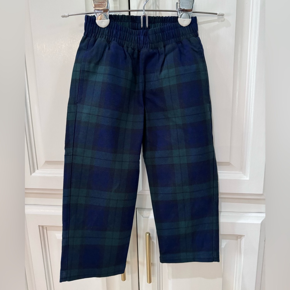 The Beaufort Bonnet Company Boys Navy Plaid Sheffield Pants Sz 3T